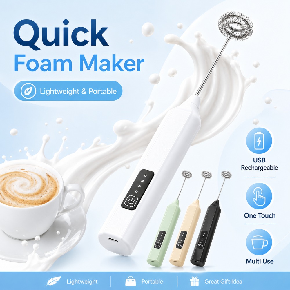 Electric Milk Frother Handheld - Milk Frother and Egg Beater Electric