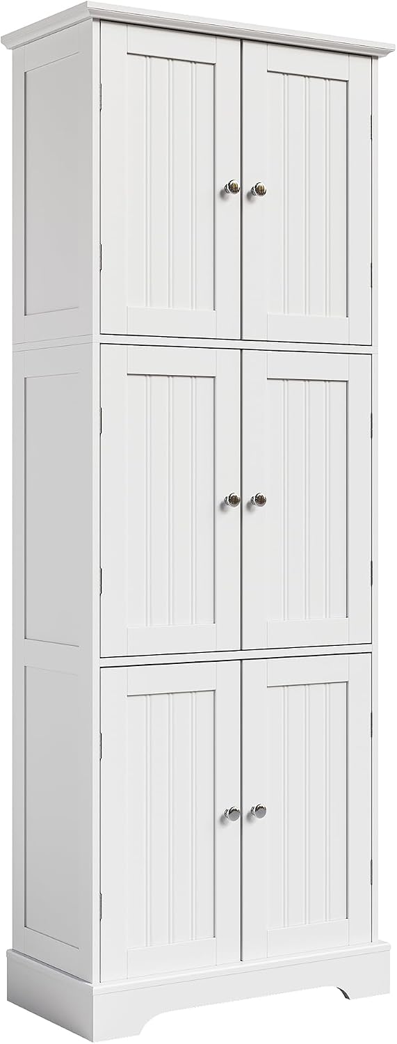 Laundry - Tall Bathroom Storage Cabinet With Six