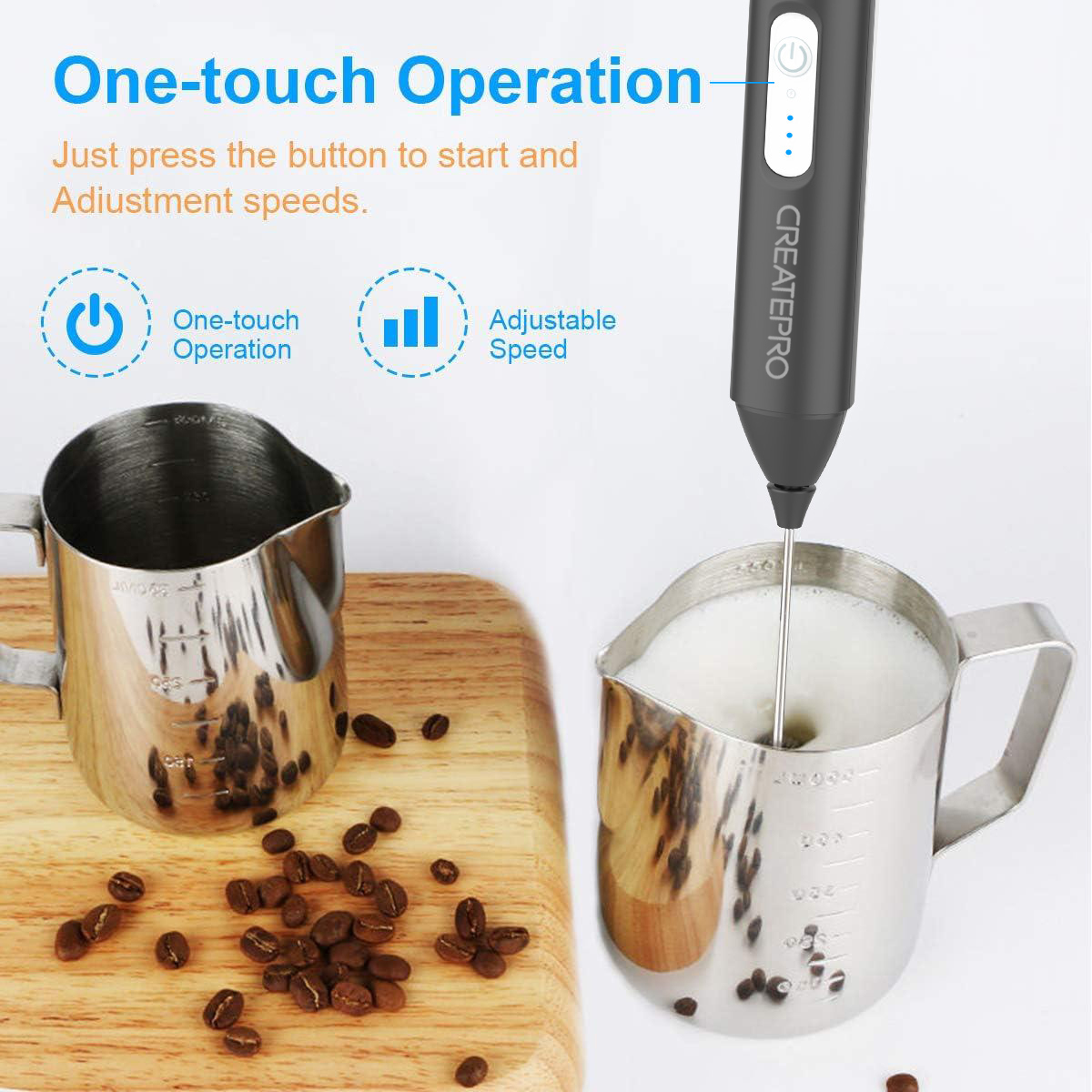 Rechargeable Milk Frother Auto - đánh giá và giá Electric Milk Frother Handheld