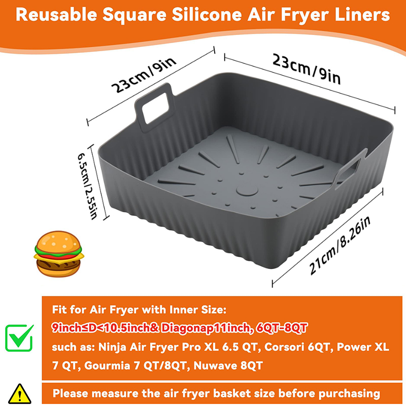 Large 23cm Air Fryer Silicone  - đánh giá và giá Air Fryer Silicone Pot Liner