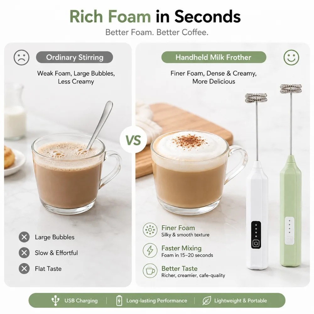 Milk Frother and Egg Beater El - đánh giá và giá Electric Milk Frother Handheld