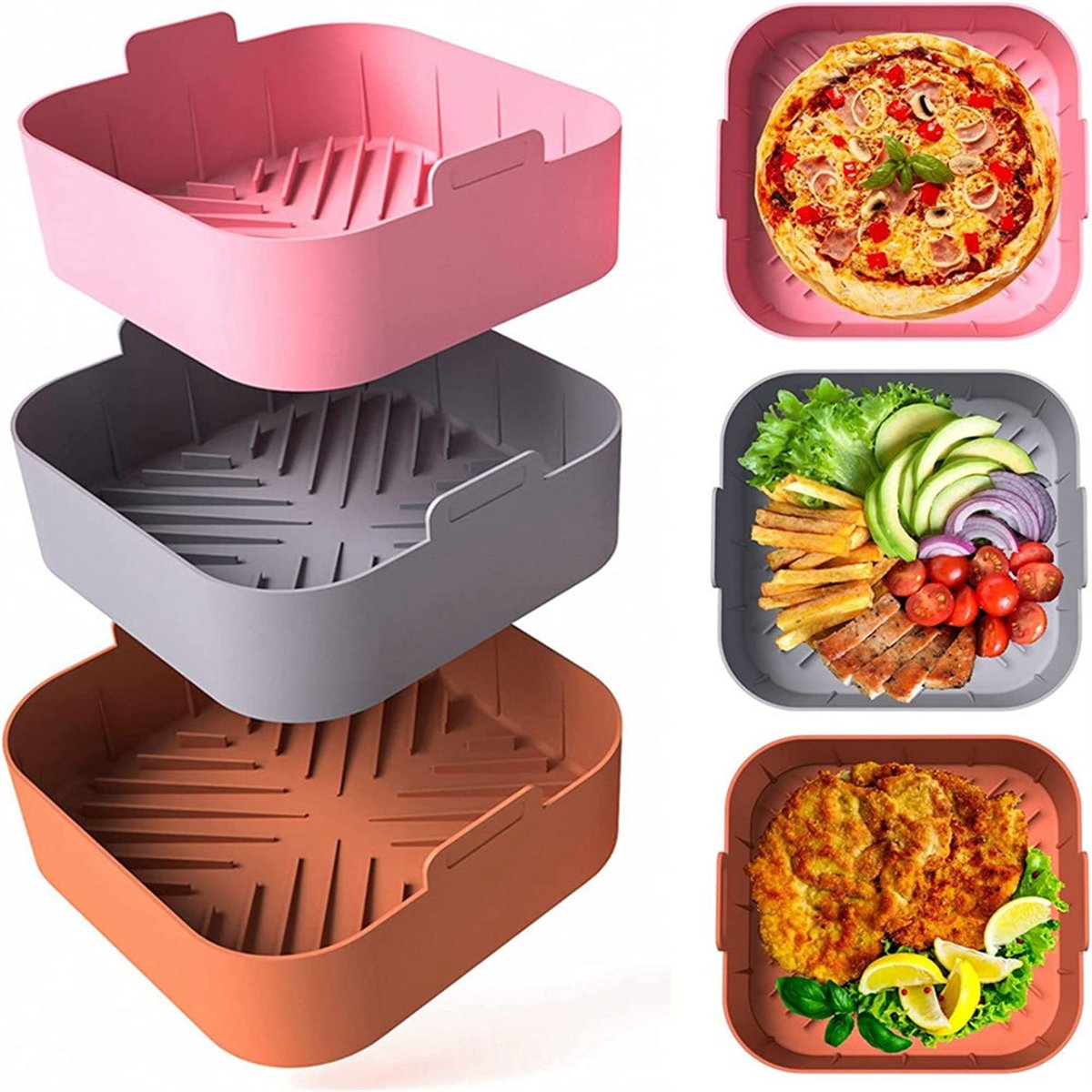 M10K 3Pcs Air Fryer Silicone L - đánh giá và giá Air Fryer Silicone Pot Liner