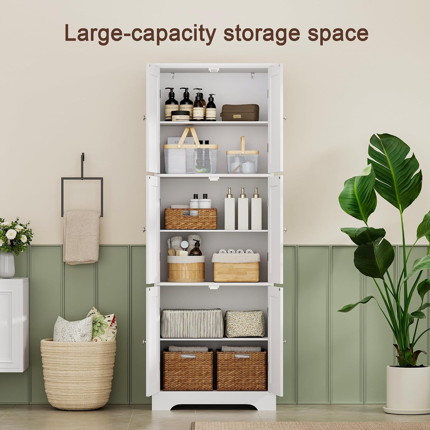 Tall Bathroom Storage Cabinet  - đánh giá và giá Laundry