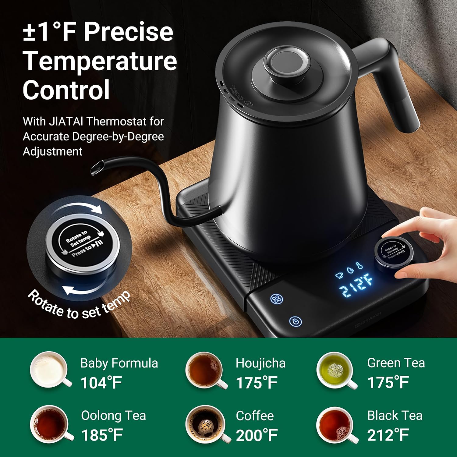 Gooseneck Electric Kettle with - đánh giá và giá Electric Kettle Temperature Control