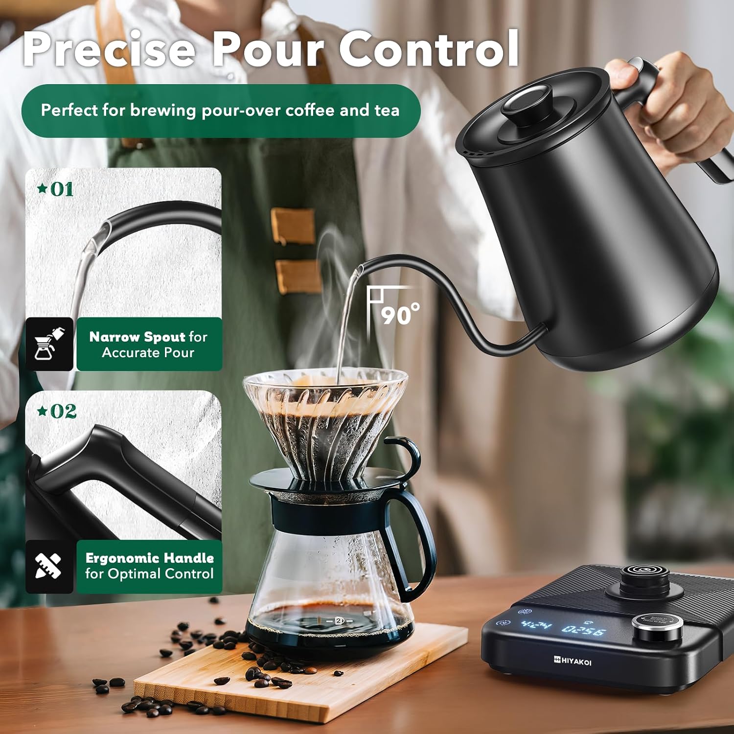Gooseneck Electric Kettle with - đánh giá và giá Electric Kettle Temperature Control