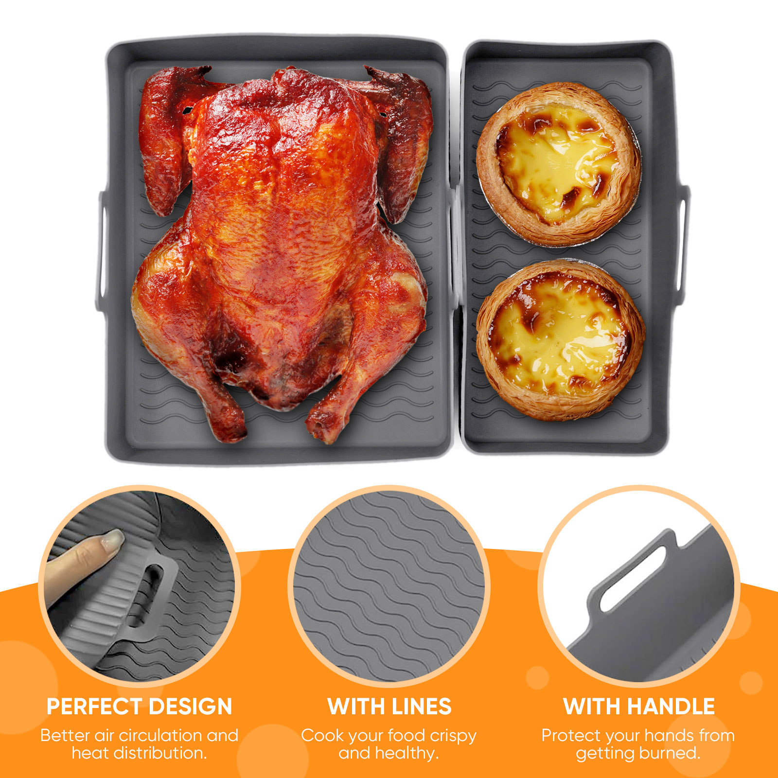 2pcs Set Silicone Air Fryer Ma - đánh giá và giá Air Fryer Silicone Pot Liner